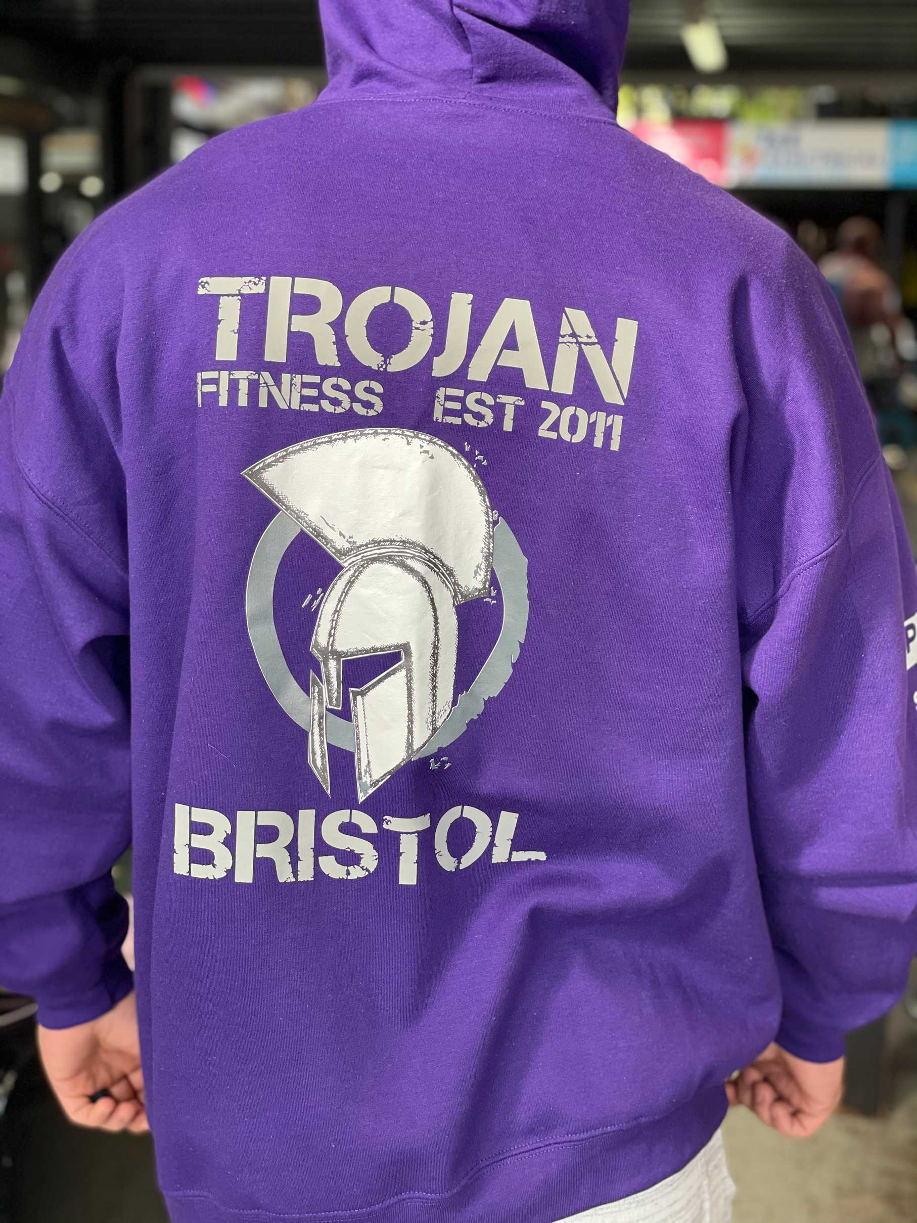 Purple Trojan logo Hoodie